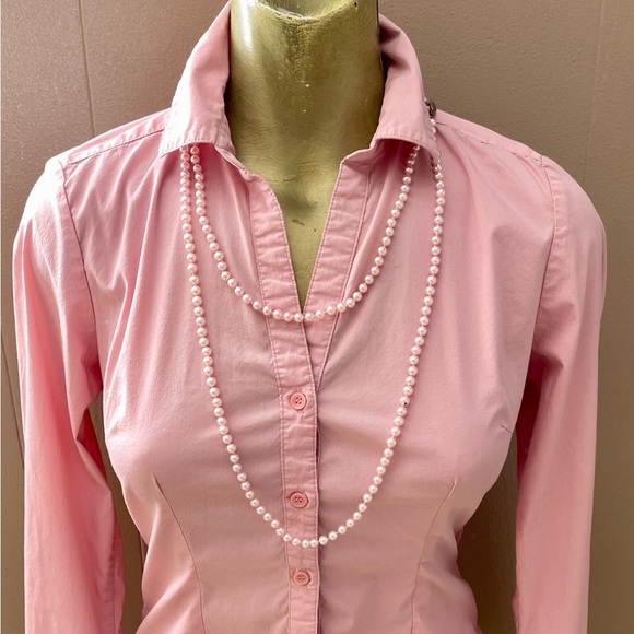 Classic Pastel PINK Faux PEARL Strand NECKLACE - Picture 3 of 7